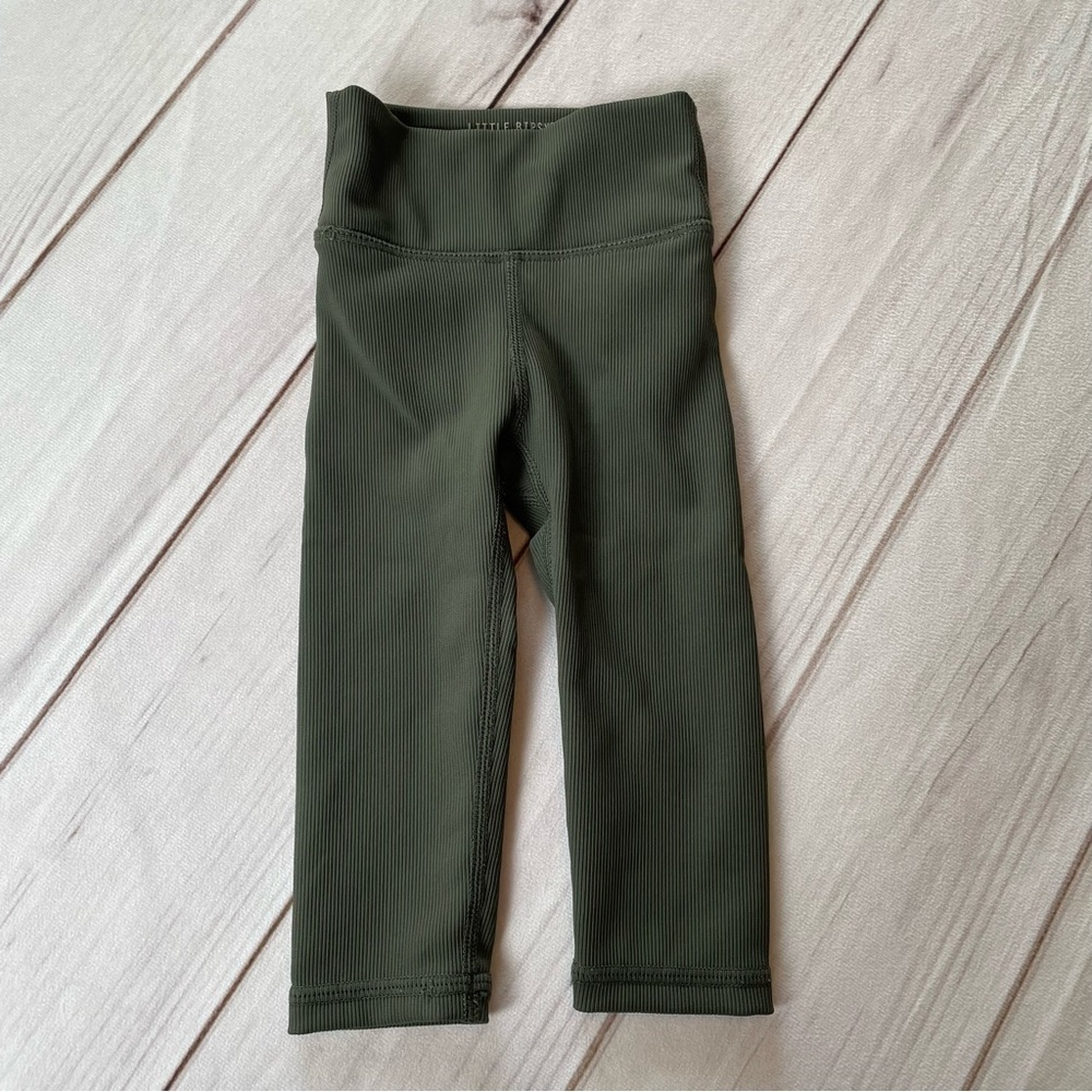 Little Bipsy Ribbed Athletic Leggings Baby Girl 0-3 Months Forest Green Boho